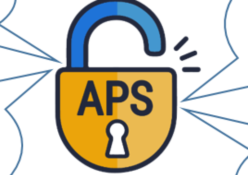 Illustration of a lock with wording APS and four quotes surrounding the lock endorsing the program.