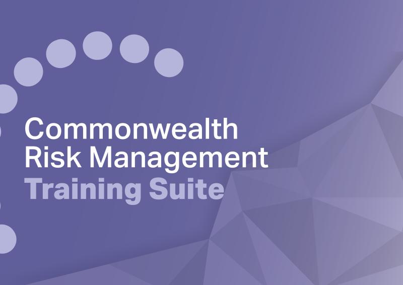 Dark purple background with text, Commonwealth Risk Management Training Suite