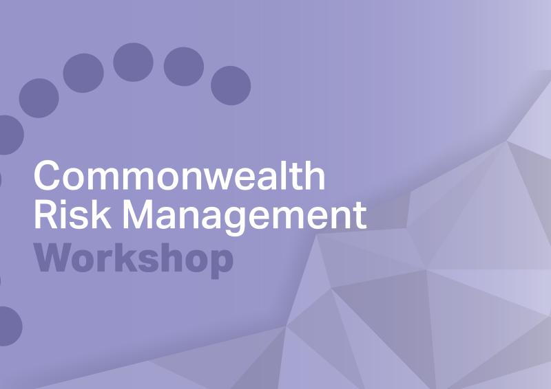 Purple background with text, Commonwealth Risk Management Workshop
