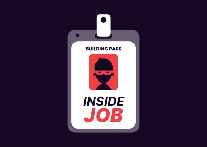 Security swipe pass with text Inside Job