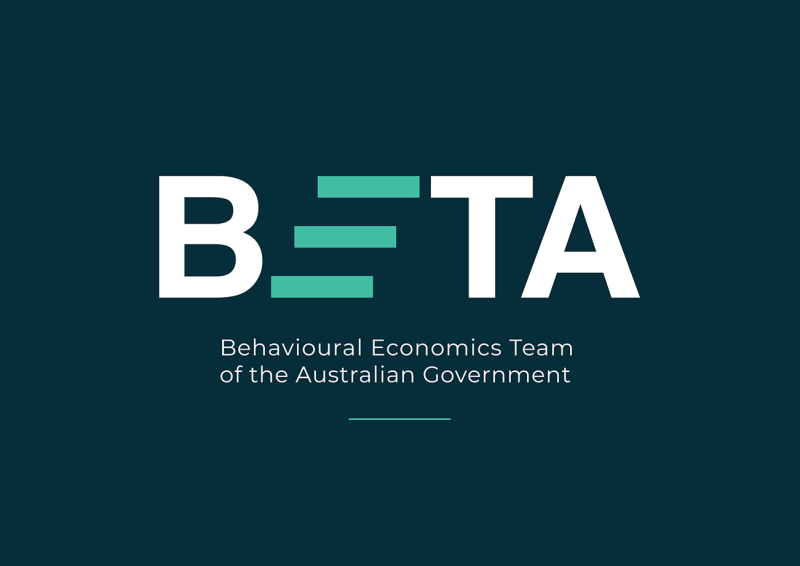 Image of BETA logo with wording, Behavioural Economics Team of the Australian Government 