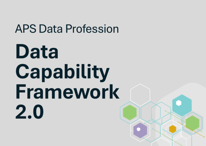 An image of the heading of the Framework wording saying ‘APS Data Profession – Data Capability Framework 2.0 