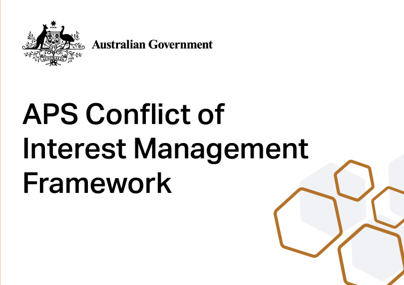 Image containing the words 'APS Conflict of Interest Management Framework'.