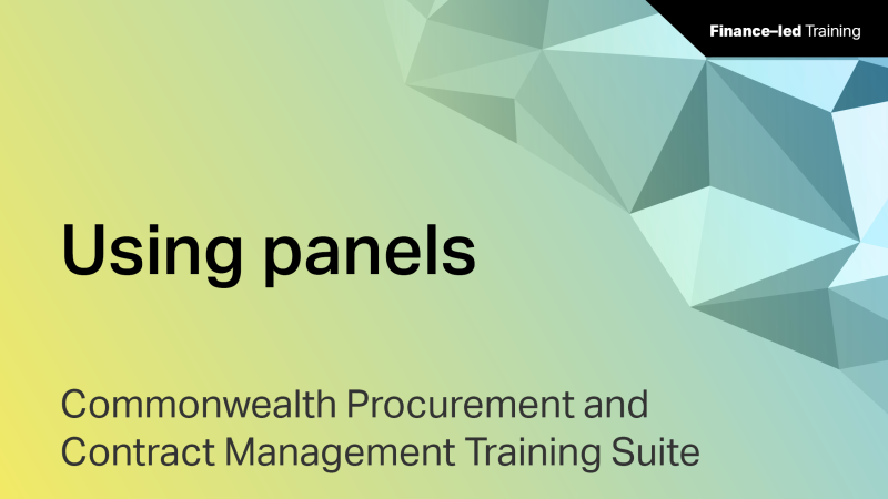 Department of Finance, Using Panels thumbnail image