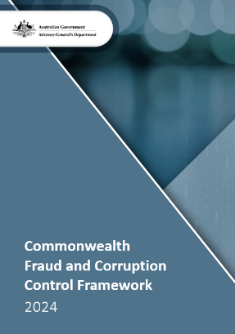 Front cover of the Commonwealth Fraud and Corruption Control Framework featuring Australian Government logo