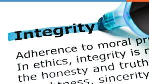 Thumbnail of stock image of integrity dictionary definition being highlighted with a highlighter 