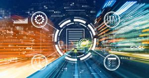 Compliance concept with abstract high speed technology motion blur