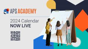 Graphic of an oversize calendar for 2024 with illustrative people in front of it.