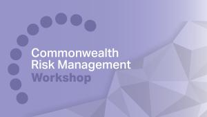 Purple background with text, Commonwealth Risk Management Workshop
