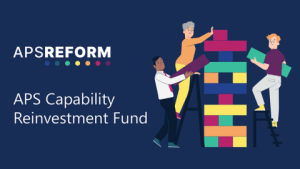 An illustrative logo of the  APS Reform APS Capability Reinvestment Fund  