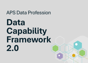 An image of the heading of the Framework wording saying ‘APS Data Profession – Data Capability Framework 2.0 