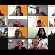 Image of screen with 14 faces in zoom ‘squares’ of attendees at a session at ICOP 2021.
