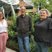 Image of three people: Compassionate Foundations Connie Galati and lived experience participants Keith and Jess