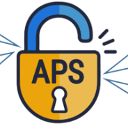 Illustration of a lock with wording APS and four quotes surrounding the lock endorsing the program.  