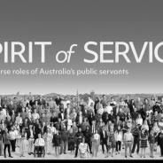 Spirit of Service banner image featuring Australian public servants in a group photo.