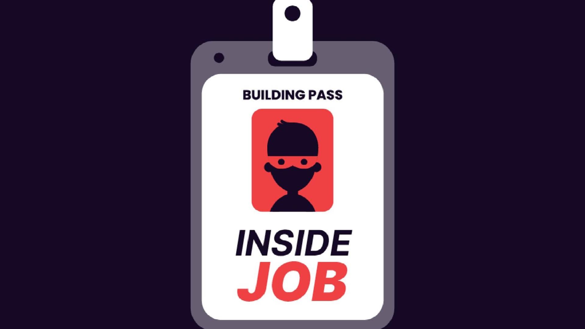 Security swipe pass with text Inside Job
