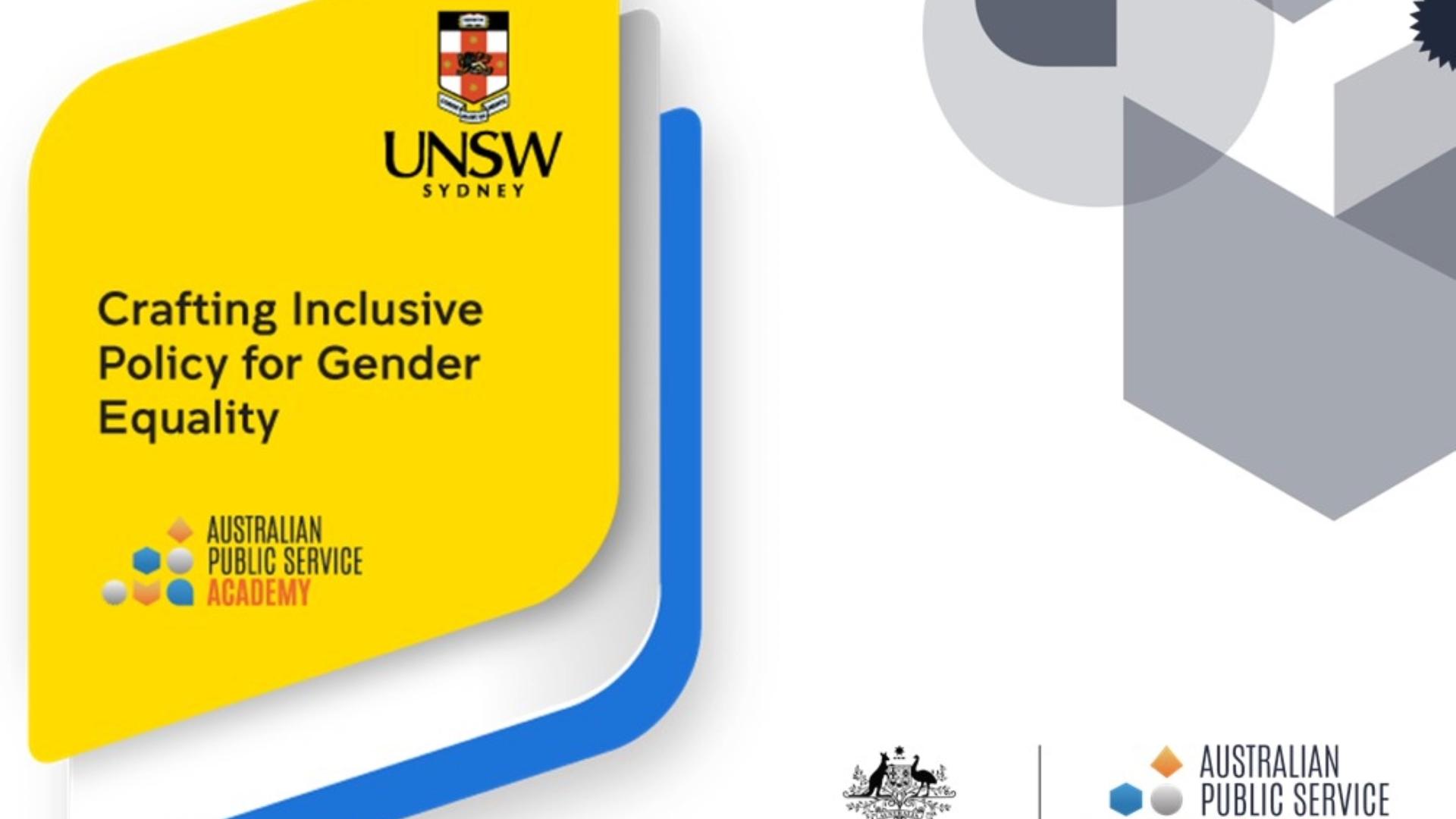 Microcredential promotional image featuring the UNSW logo, APS Academy logo and the Australian Government logo 