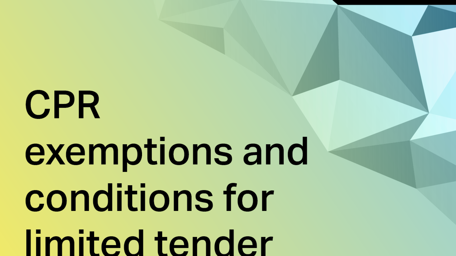 Department of Finance CPR Exemptions and Conditions for Limited Tender thumbnail