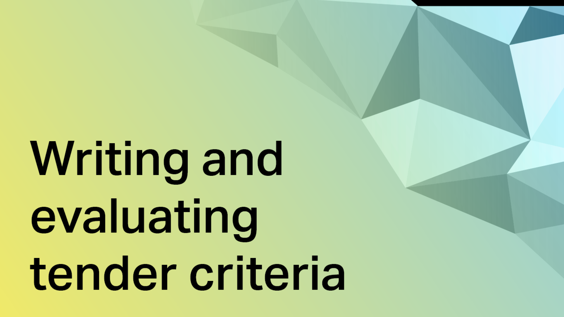 Department of Finance Writing and Evaluating Tender Criteria thumbnail