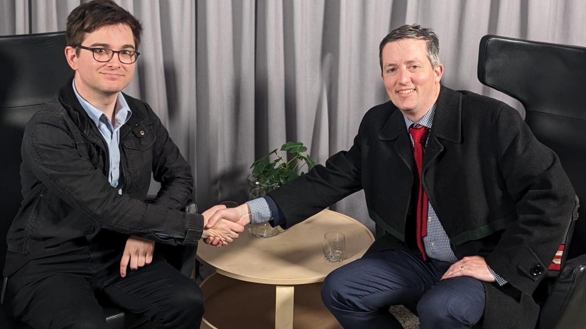 A photo of Sam Bide and Paul Hubbard, co-facilitators from AI CoLab