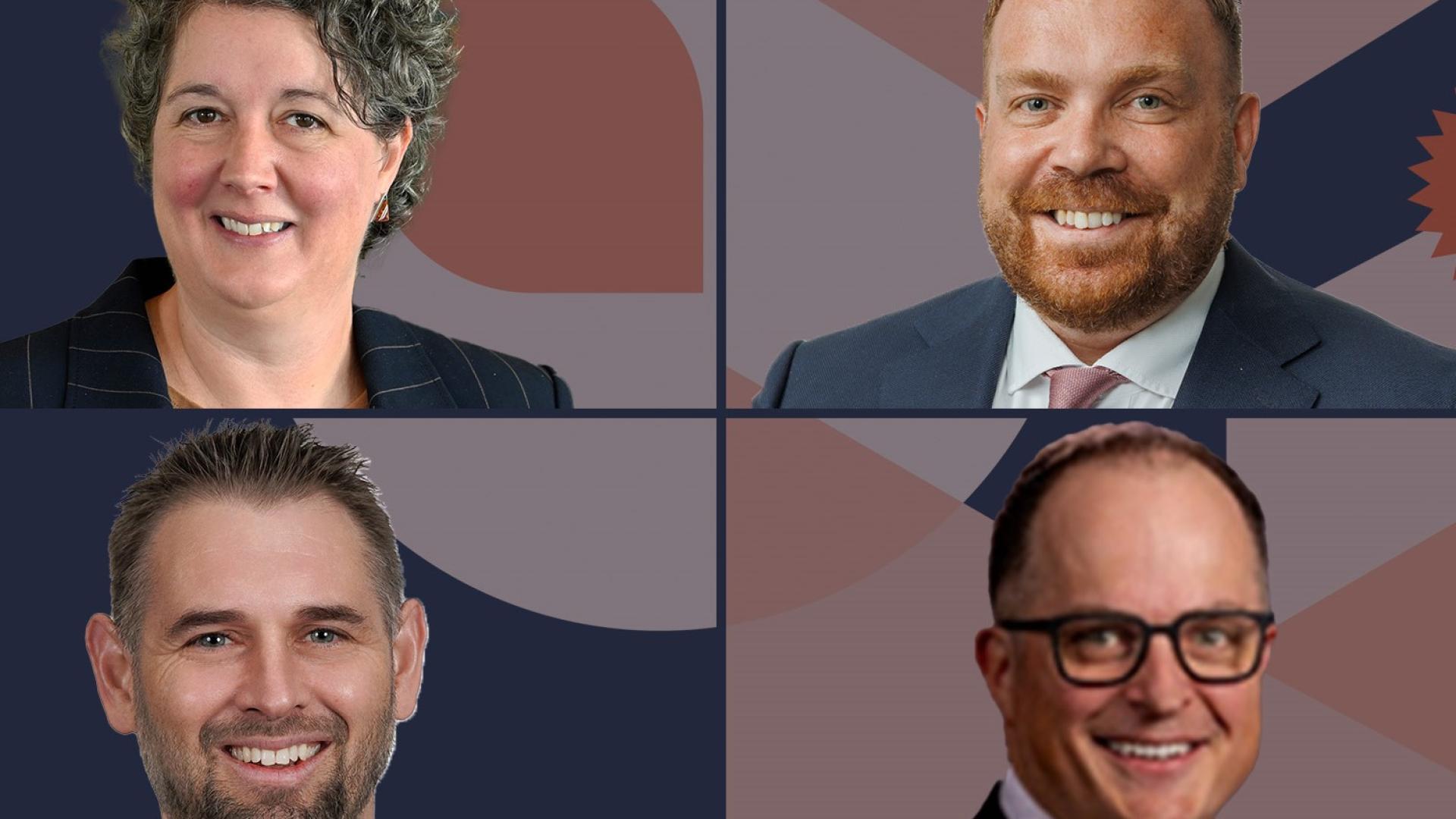 An image of Jaala Hinchcliffe, Secretary, Department of Parliamentary Services       Pat Hetherington, Chief Operating Officer, Department of Social Services       Grant Lovelock, First Assistant Secretary, Shared Services Division, Department of Finance      David Mackay, Deputy Secretary - Sport, Territories and Regions, Department of Infrastructure  