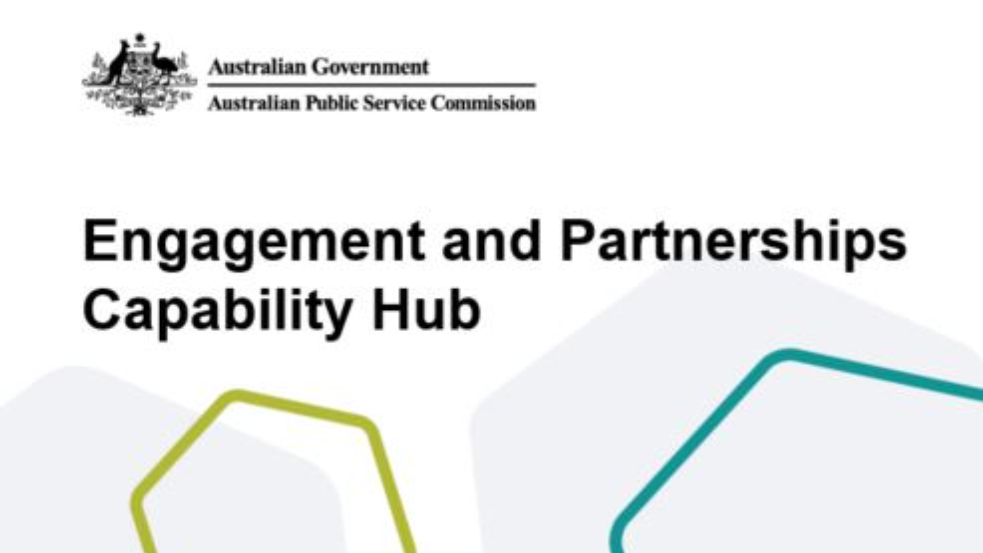 Text: Engagement and Partnerships Capability Hub