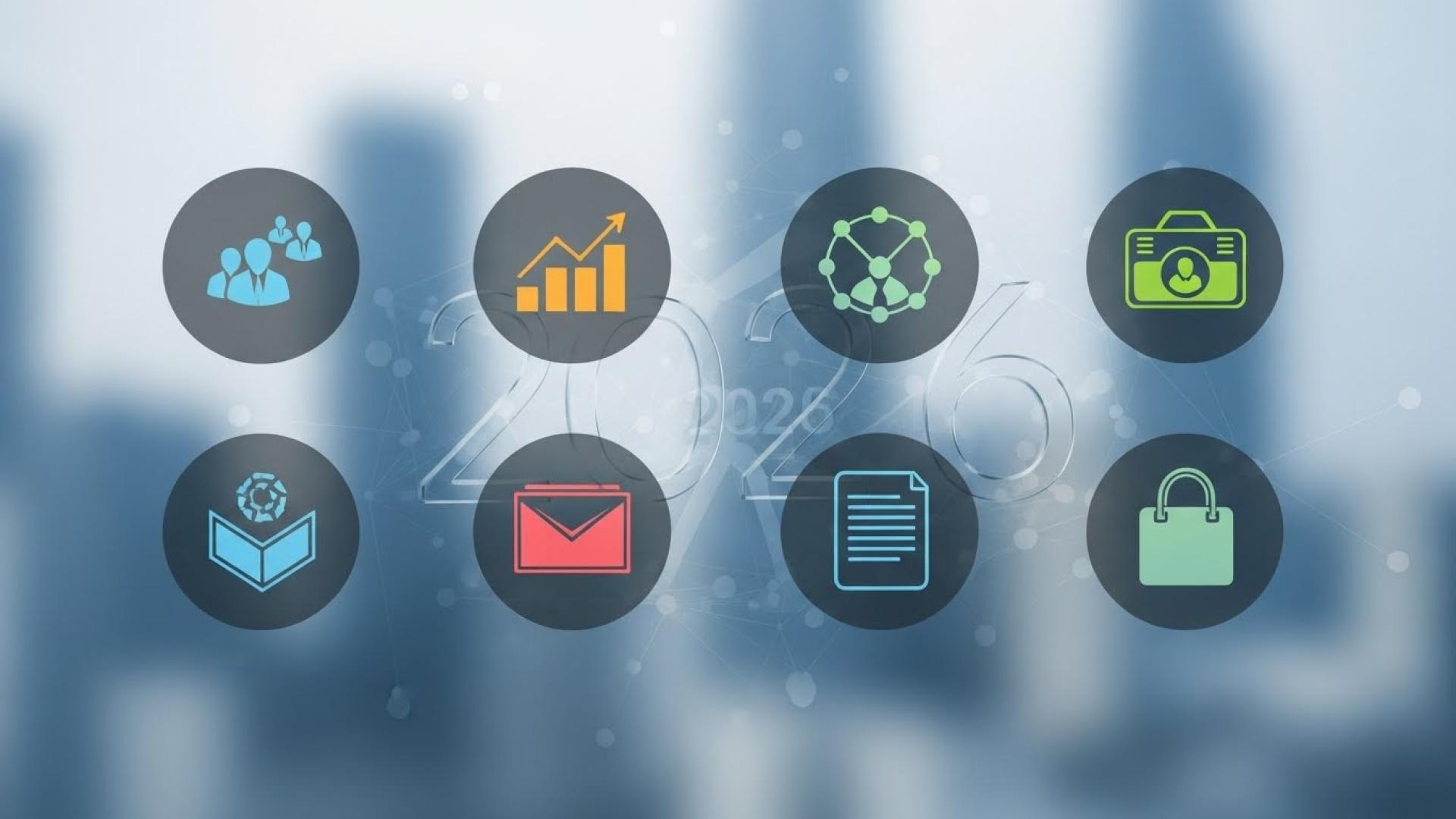 An illustrative image of 6 icons representative of the 6 skills needed by Chartered Accountants.