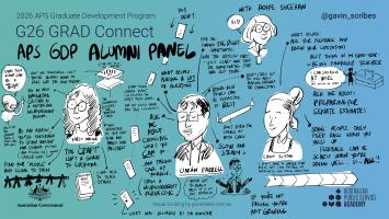 A picture of live drawing from G26 Grad Connect program