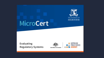 Microcredential promotional image featuring the University of Melbourne logo, APS Academy logo and the Australian Government logo.