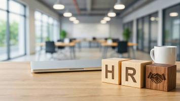 Human resources management concept for business office representing recruitment, employee administration and workplace organization solutions