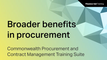 Department of Finance branding with text Broader Benefits in Procurement